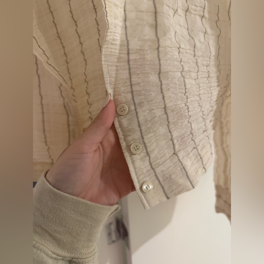 Zara Cream and Black Striped Shirt and short - Picture 6 of 16